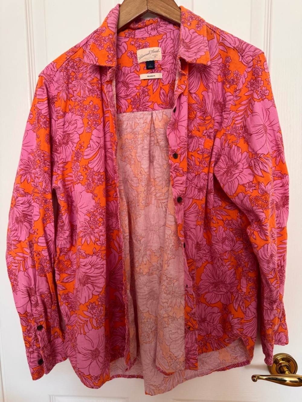 Universal Thread Pink & Orange Floral Button-Up